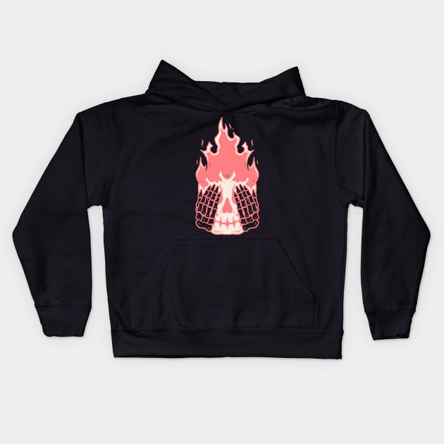 skull flame Kids Hoodie by Densap.id